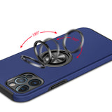 iPhone 13 Pro Max CHIEF Oil Painted Magnetic Ring Stand Hybrid Case Cover - Dark Blue