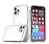 iPhone 13 Pro Max Colored Shockproof Transparent Hard PC TPU Hybrid Case Cover - Clear/Clear