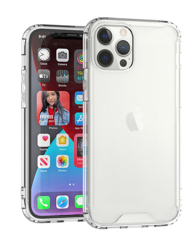 iPhone SE 3 (2022) SE/8/7 Colored Shockproof Transparent Hard PC TPU Hybrid Case Cover - Clear/Clear