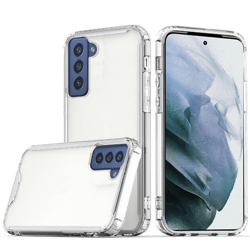 Samsung S21 Ultra, s30 Ultra Colored Shockproof Transparent Hard PC TPU Hybrid Case Cover - Clear/Clear