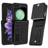 Samsung Z Flip 7FE / Flip 6 Card Slot Wallet Holder Case Cover - Black