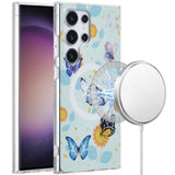 Samsung S23 Ultra [Magnetic Circle] Double Layer Design IMD TPU Case - Mystic Butterflies