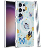 Samsung S23 Ultra [Magnetic Circle] Double Layer Design IMD TPU Case - Mystic Butterflies