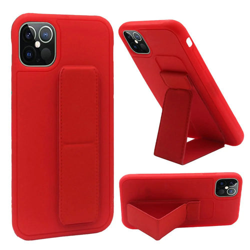 iPhone 13 Pro Max Foldable Magnetic Kickstand Vegan Case Cover - Red