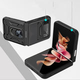 Samsung Z Flip 7FE / Flip 6 ELITE Camera Push Magnetic Ring Stand Hybrid Case Cover - Black