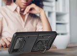 Samsung Z Flip 7FE / Flip 6 ELITE Camera Push Magnetic Ring Stand Hybrid Case Cover - Black