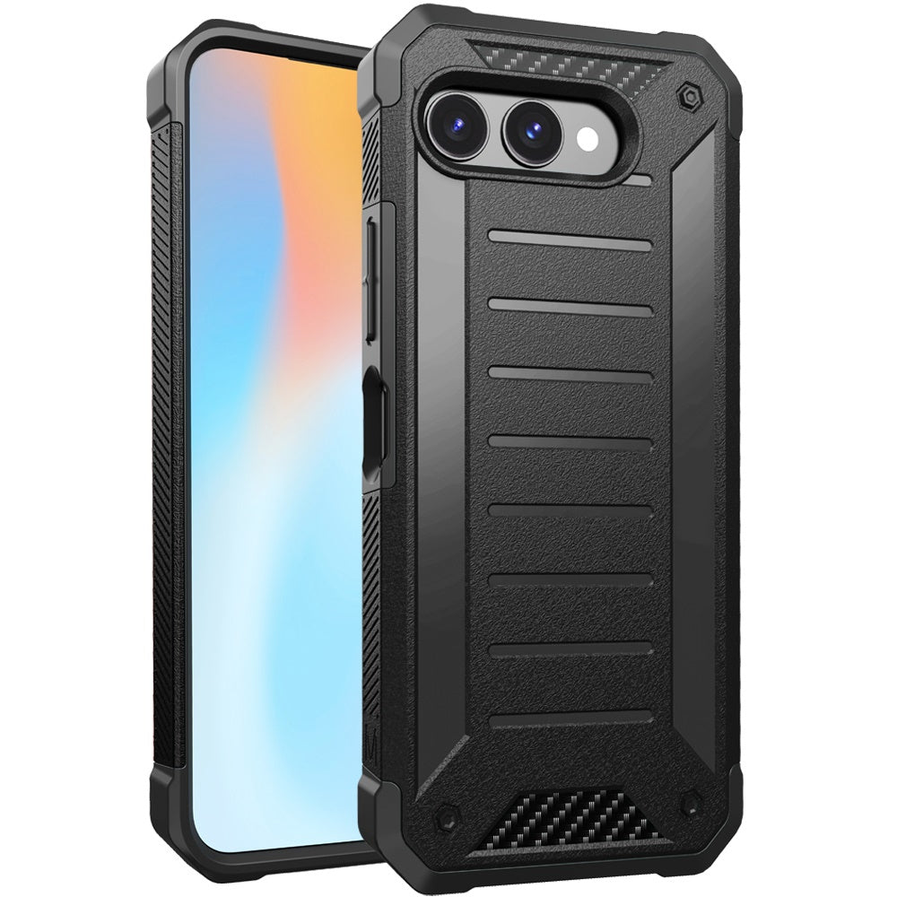 Revvl 8 Premium Tough Lined Design Hybrid Case Cover - Black