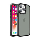 Apple iPhone 12 Pro Max 6.7 Polished Oil Thick Acrylic Metal Button Hybrid Case Cover - Black