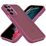 Samsung S23 Ultra Polished Oil Thick Acrylic Metal Button Hybrid Case Cover - Burgundy