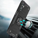 Samsung Galaxy A36 Robust Magnetic Kickstand Hybrid Case Cover - Black