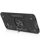 Samsung Galaxy A36 Robust Magnetic Kickstand Hybrid Case Cover - Black