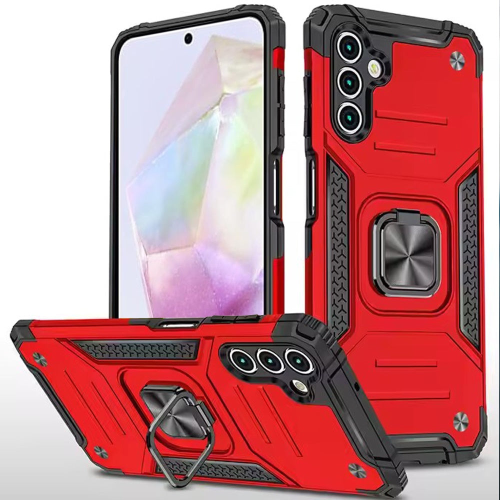 Samsung Galaxy A36 Robust Magnetic Kickstand Hybrid Case Cover - Red