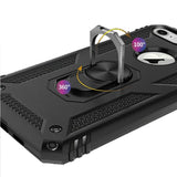 iPhone SE 3 (2022) SE/8/7 Ring Magnetic Kickstand Hybrid Case Cover - Black