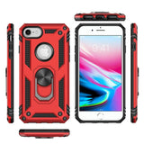 iPhone SE 3 (2022) SE/8/7 Ring Magnetic Kickstand Hybrid Case Cover - Red