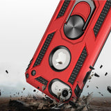 iPhone SE 3 (2022) SE/8/7 Ring Magnetic Kickstand Hybrid Case Cover - Red