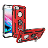 iPhone SE 3 (2022) SE/8/7 Ring Magnetic Kickstand Hybrid Case Cover - Red