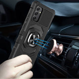 Samsung A25 5G Robotic Hybrid with Magnetic Ring Stand Case Cover - Black