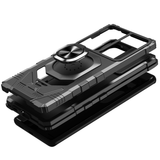 iPhone 13 Pro Max Robotic Hybrid with Magnetic Ring Stand Case Cover - Black