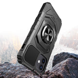 iPhone 13 Pro Max Robotic Hybrid with Magnetic Ring Stand Case Cover - Black