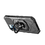 iPhone 12 Pro Max 6.7 Robotic Hybrid with Magnetic Ring Stand Case Cover - Black