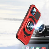 iPhone SE 3 (2022) SE/8/7 Robotic Hybrid with Magnetic Ring Stand Case Cover - Red