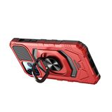 iPhone SE 3 (2022) SE/8/7 Robotic Hybrid with Magnetic Ring Stand Case Cover - Red