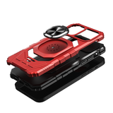 iPhone SE 3 (2022) SE/8/7 Robotic Hybrid with Magnetic Ring Stand Case Cover - Red