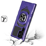 Samsung S23 Plus Robotic Hybrid with Magnetic Ring Stand Case Cover - Dark Purple