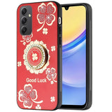 Samsung A16 5G SPLENDID Diamond Glitter Ornaments Engraving Case Cover - Good Luck Floral Red