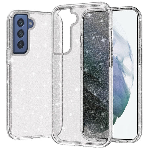Samsung Galaxy S22 Ultra Glitter Ultra Thick 3mm Transparent Hybrid Case Cover - Clear