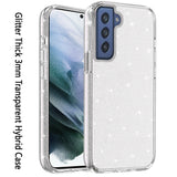 Samsung Galaxy S22 Ultra Glitter Ultra Thick 3mm Transparent Hybrid Case Cover - Clear