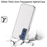 Samsung Galaxy S22 Ultra Glitter Ultra Thick 3mm Transparent Hybrid Case Cover - Clear