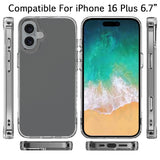 iPhone 16 Plus 6.7 inch PURE CRYSTAL Transparent Thick 2.0mm ShockProof Chromed Buttons Case Cover - Clear