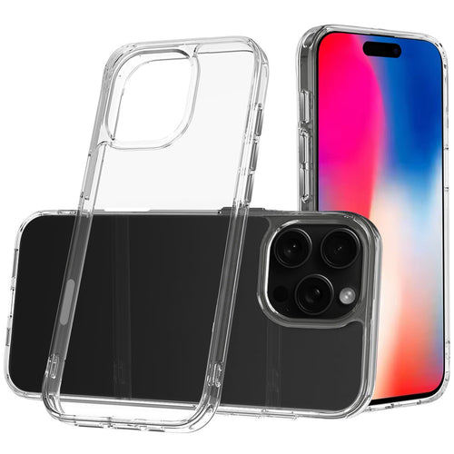 iPhone 16 Pro 6.3 inch PURE CRYSTAL Transparent Thick 2.0mm ShockProof Chromed Buttons Case Cover - Clear