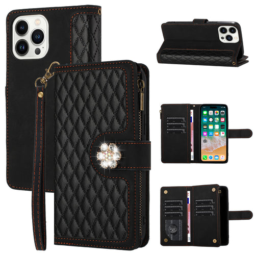 LUXURY JEWEL WALLET CASE FOR SAMSUNG S24+ BLACK