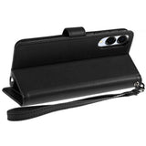 Samsung Galaxy s25 Edge Wallet ID Card Holder Case Cover - Black