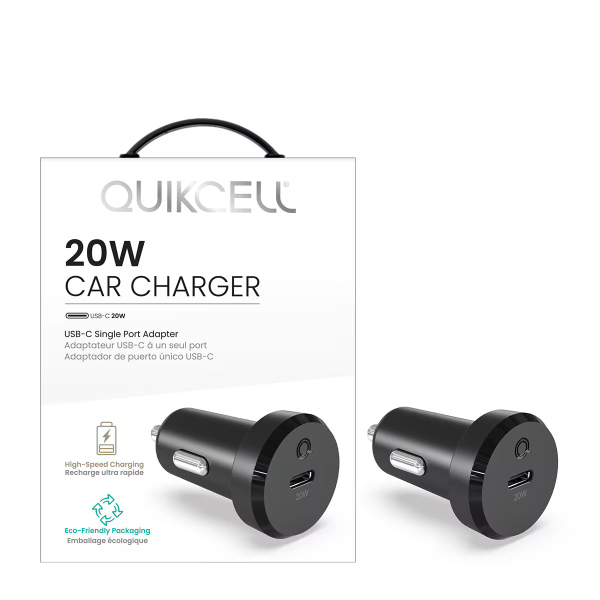 Quikcell   20W PD Car Charger Black