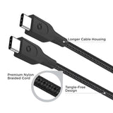 Quikcell   3ft FAST CHARGE CABLE USB-C to USB-C Black