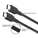 Quikcell   6ft FAST CHARGE CABLE USB-C to USB-C Black