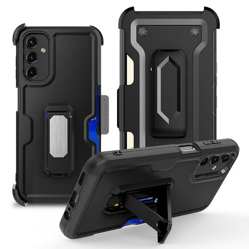 Samsung A16 5G Kick Stand Holster Case w/ Card Slot Black