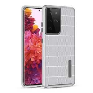 Samsung S21 Ultra 7'1 New Texture Brushed Metal case, Silver