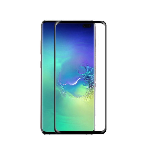 Samsung Galaxy s10+ Plus Premium Screen Tempered Designed to allow full functionality with cover on - Black Edged