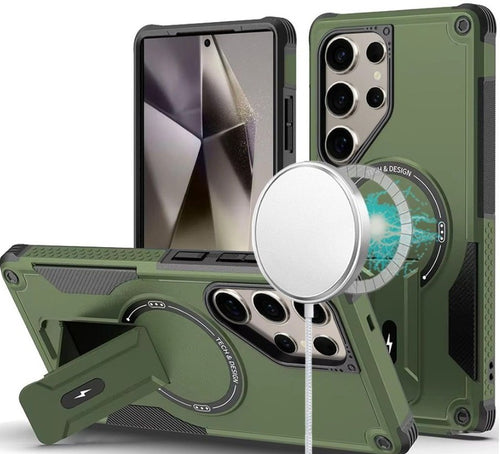 KICKSTAND CASE FOR SAMSUNG S25 ULTRA MIDNIGHT GREEN