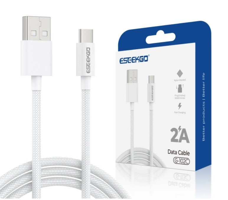 ESEEKGO G-102C 4FT TYPE C TO USB BRAIDED WHT