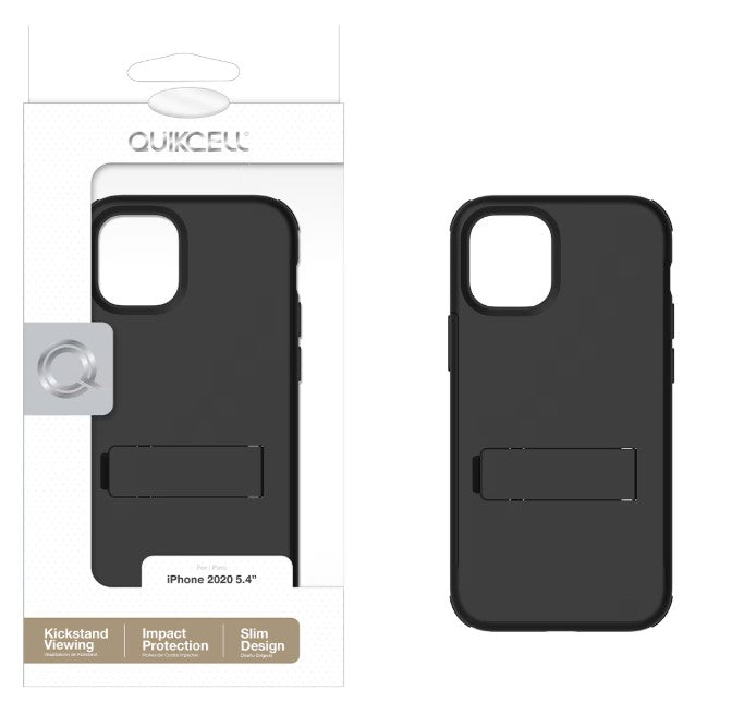 Quikcell Apple iPhone 12 Mini ADVOCATE Dual-layer Kickstand Case Matte Black