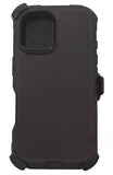 iPhone 17 Rugged Armor with Belt Clip Holster - Black