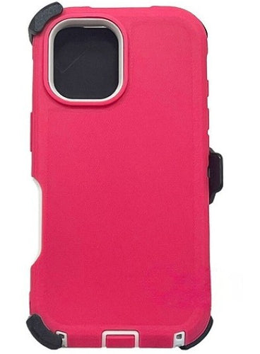 iPhone 17 Rugged Armor with Belt Clip Holster - Pink