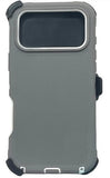iPhone 17 Pro Max Rugged Armor with Belt Clip Holster - Gray