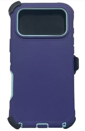 iPhone 17 Pro Max Rugged Armor with Belt Clip Holster - Purple