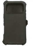 iPhone 17 Pro Rugged Armor with Belt Clip Holster - Black